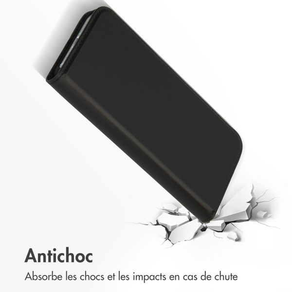 Accezz Étui de téléphone Slim Folio en cuir de qualité supérieure iPhone 13 Mini - Noir