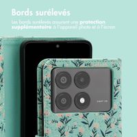 imoshion Étui de télephone portefeuille Design Xiaomi Poco X6 Pro - Blue Flowers