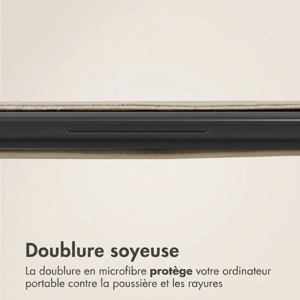 Accezz Leather Pochette ordinateur le Apple MacBook 14 pouces - Beige