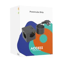 Accezz PowerCube Strip | 6-en-1 - 1x USB-C + 2x USB-A + 3x prise - 4000 watts - Noir