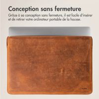 Accezz Leather Pochette ordinateur Apple MacBook 14 pouces - Cognac