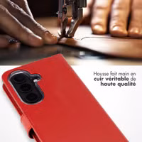 Selencia Étui portefeuille en cuir véritable Samsung Galaxy S26 - Rouge