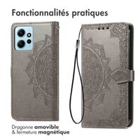 imoshion Etui de téléphone portefeuille Mandala Xiaomi Redmi Note 12 (4G) - Gris