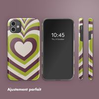 Selencia Coque arrière Vivid Tough iPhone 11 - Double Hearts Plum Fern