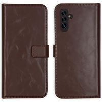 Selencia Étui portefeuille en cuir véritable Samsung Galaxy A13 (5G) / A04s - Marron