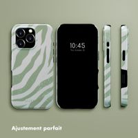 Selencia Coque arrière Vivid Tough avec MagSafe iPhone 16 Pro - Colorful Zebra Sage Green