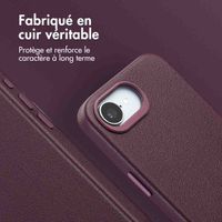 Accezz Coque arrière en cuir avec MagSafe Apple iPhone 16e - Heath Purple
