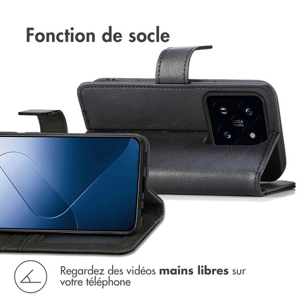 imoshion Étui de téléphone portefeuille Luxe Xiaomi 14 - Noir