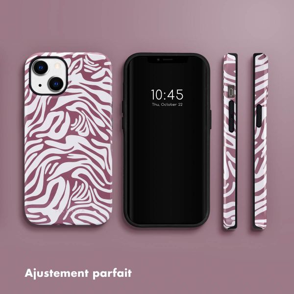 Selencia Coque arrière Vivid Tough iPhone 14 - Trippy Swirl Dark Rose