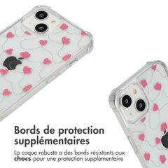 imoshion Coque Design avec cordon Apple iPhone 14 - Dusty Rose Connected Hearts