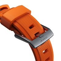 Nomad Bracelet robuste FKM Apple Watch Series 1 t/m 11 / SE / Ultra (44/45/46/49 mm) - Argent / Orange