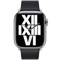 Apple Bracelet Leather Band Modern Buckle Apple Watch Series 1 t/m 9 / SE (38/40/41 mm) | Series 10 / 11 (42 mm) - Taille M - Midnight