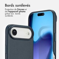 Accezz Coque arrière en cuir avec MagSafe Apple iPhone Air - Nightfall Blue