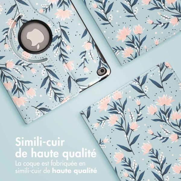 imoshion Coque tablette Design rotatif à 360° Apple iPad 6 (2018) 9.7 pouces / iPad 5 (2017) 9.7 pouces - Flowers