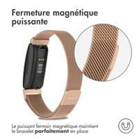 imoshion Bracelet magnétique milanais Fitbit Inspire - Taille S - Rose Dorée