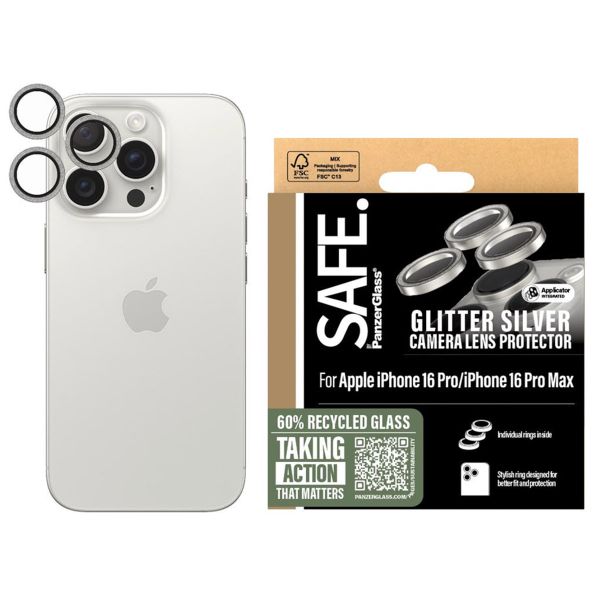 PanzerGlass Protection Caméra SAFE iPhone 16 Pro / 16 Pro Max - Glitter Silver