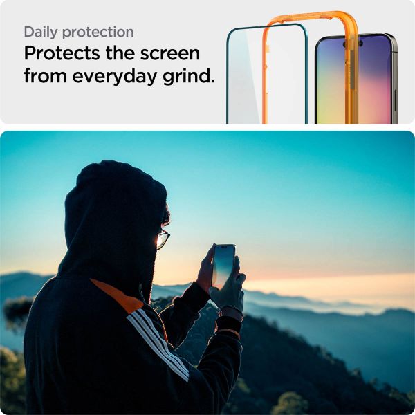 Spigen Protection d'écran en verre trempé GLAStR Fit 2 Paquets + Applicator Apple iPhone 14 Pro