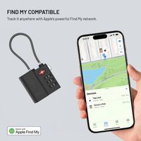 Fixed Tag Lock avec support Apple Find My - Cadenas de voyage TSA pour valise - Noir