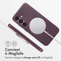 Accezz Coque arrière en cuir avec MagSafe Samsung Galaxy S24 - Heath Purple