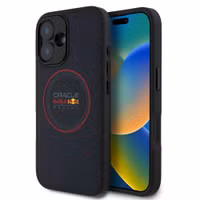 Red Bull Racing Coque en cuir PU maillé MagSafe Apple iPhone 16 - Navy