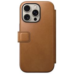 Nomad Étui de télephone portefeuille Modern Leather Folio Apple iPhone 16 Pro - English Tan