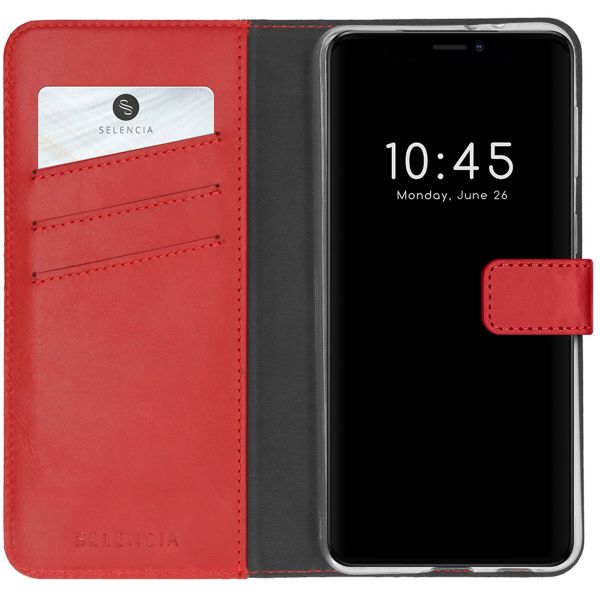 Selencia Étui de téléphone en cuir véritable iPhone 13 Mini - Rouge