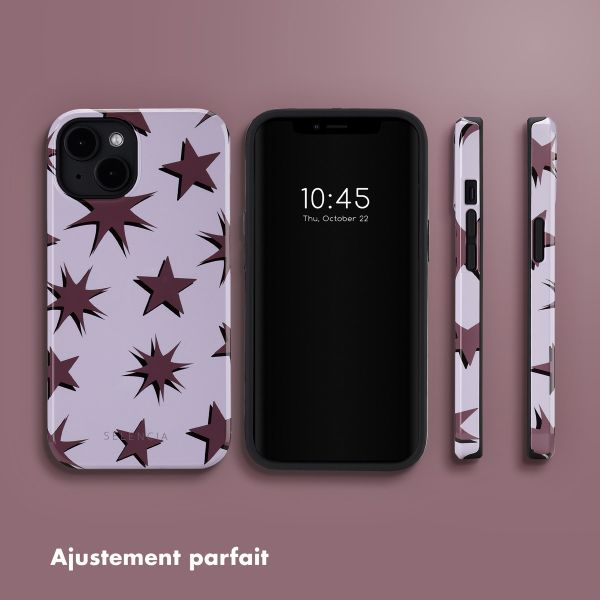 Selencia Coque arrière Vivid avec MagSafe Apple iPhone 14 - Stars Plum Lilac