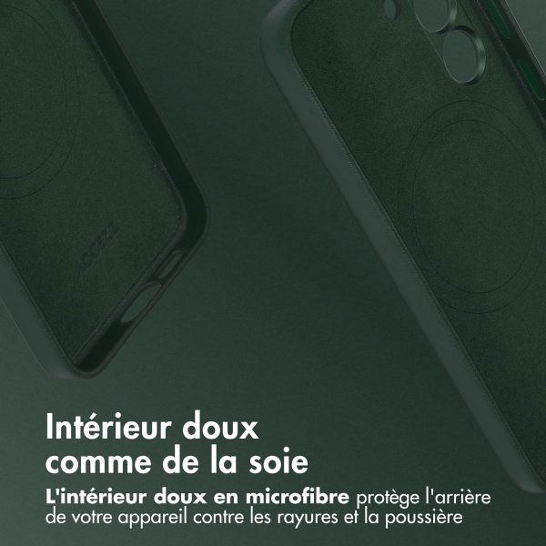 Accezz Coque arrière en cuir avec MagSafe Samsung Galaxy S24 - Cedar Green