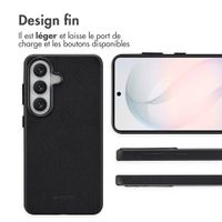 Accezz Coque arrière en cuir avec MagSafe Samsung Galaxy S26 - Onyx Black
