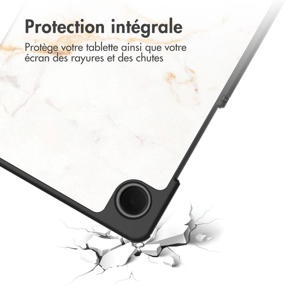imoshion Coque tablette Design Trifold Samsung Galaxy Tab A11 / A9 8.7 pouces - White Marble