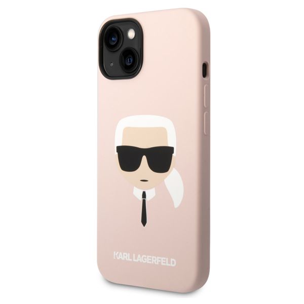 Karl Lagerfeld Coque arrière Karl's Head Liquid Silicone MagSafe iPhone 14 - Rose