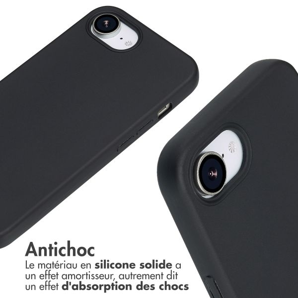 imoshion Coque en silicone avec cordon iPhone 16e - Noir