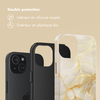 Selencia Coque arrière Vivid Apple iPhone 15 - Golden Beige Marble