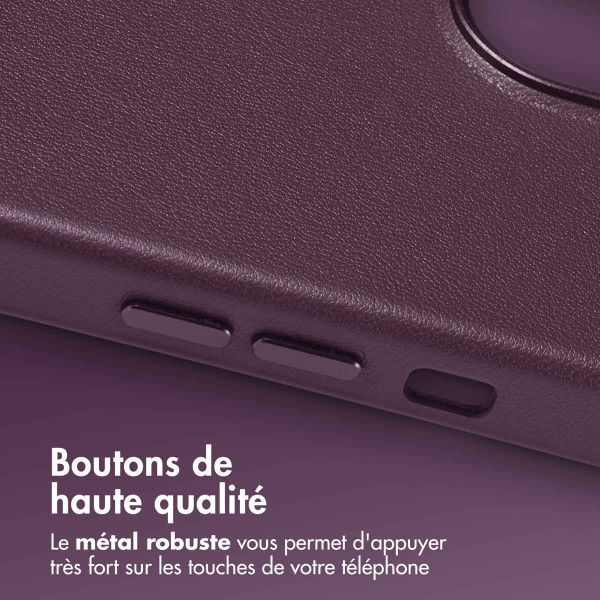 Accezz Coque arrière en cuir avec MagSafe Apple iPhone 13 - Heath Purple