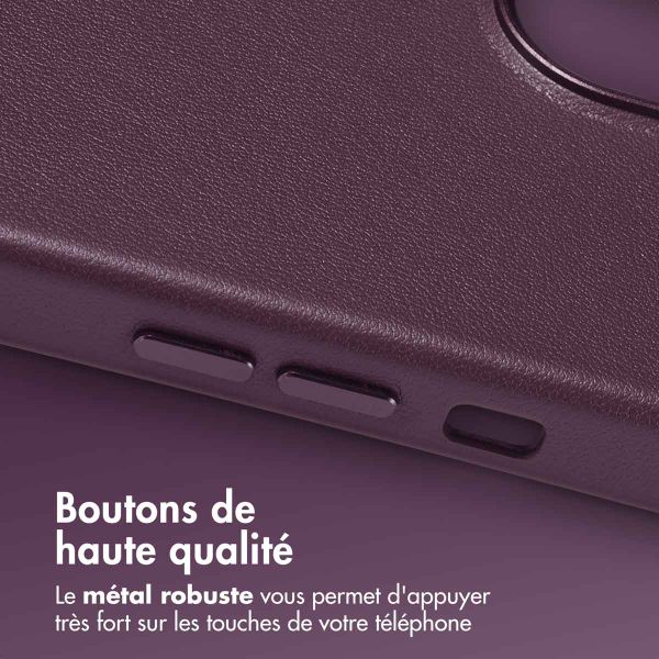 Accezz Coque arrière en cuir avec MagSafe iPhone 13 - Heath Purple