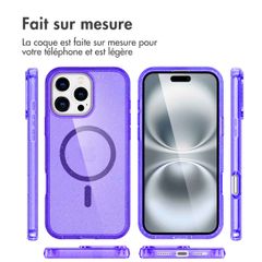 imoshion Coque Pailletée avec MagSafe Apple iPhone 16 Pro Max - Paillettes Violet