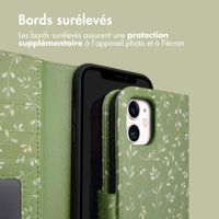 imoshion ﻿Étui de téléphone portefeuille Design iPhone 11 - Green Flowers