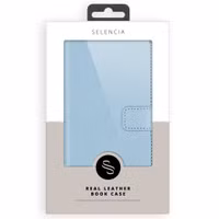 Selencia Étui portefeuille en cuir véritable Samsung Galaxy S20 FE - Air Blue