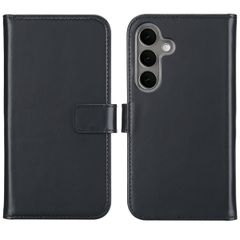 Selencia Étui portefeuille en cuir véritable Samsung Galaxy S25 - Noir