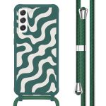 imoshion Coque design en silicone avec cordon Samsung Galaxy S21 FE - Petrol Green Groovy