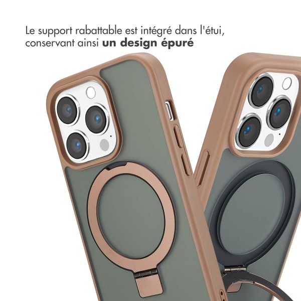 Accezz Coque Ring Stand avec MagSafe iPhone 14 Pro - Brown