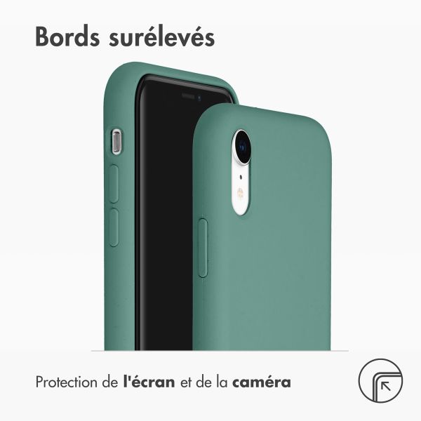 Accezz Coque Liquid Silicone Apple iPhone Xr - Vert foncé