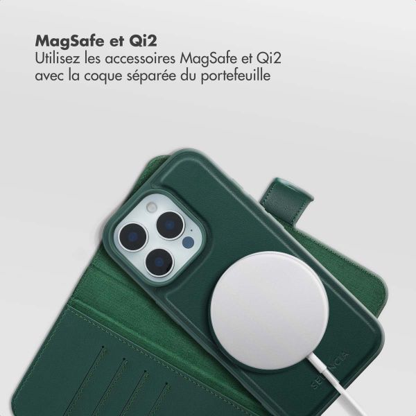 Selencia Étui portefeuille amovible Olyn avec MagSafe Apple iPhone 16 Pro - Vert