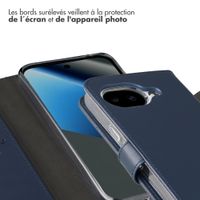 Selencia Étui portefeuille en cuir véritable Google Pixel 10a - Bleu foncé