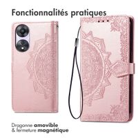 imoshion Etui de téléphone portefeuille Mandala Oppo A58 (4G) - Rose Dorée