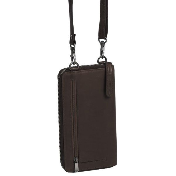 The Chesterfield Brand Pochette téléphone Malaga - Cuir véritable - Brun foncé