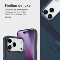 Accezz Étui de télephone portefeuille en cuir 2-en-1 avec MagSafe Apple iPhone 17 Pro Max - Nightfall Blue