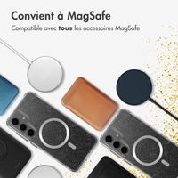 imoshion Coque arrière transparente Pailletée avec MagSafe Samsung Galaxy S25 Plus - Argent