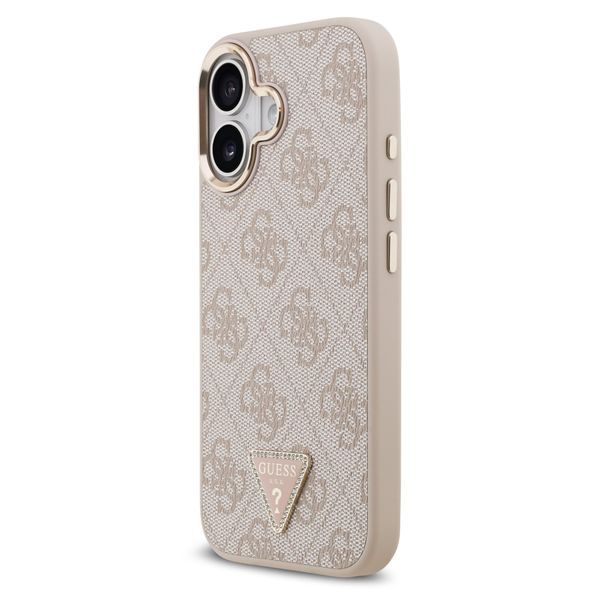 Guess Coque arrière en cuir avec logo Triangle classique et MagSafe Apple iPhone 17 - Rose