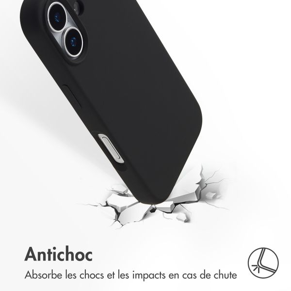 Accezz Coque Liquid Silicone avec MagSafe Apple iPhone 17 - Noir